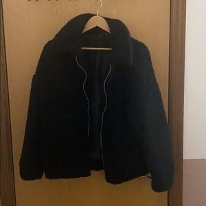 Black sherpa teddy jacket